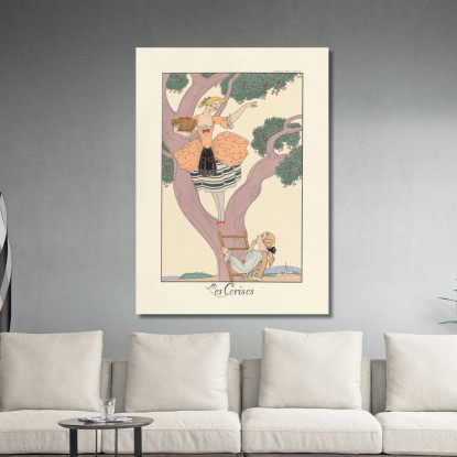 Ciliegie Ciliegie George Barbier gbb118 quadro stampato su tela