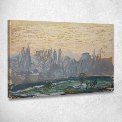 Paesaggio Invernale Con Cielo Serale Claude Monet mnt374 quadro stampato su tela