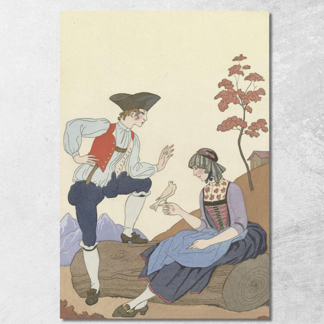 L'Uccello Cheri George Barbier gbb132 quadro stampato su tela