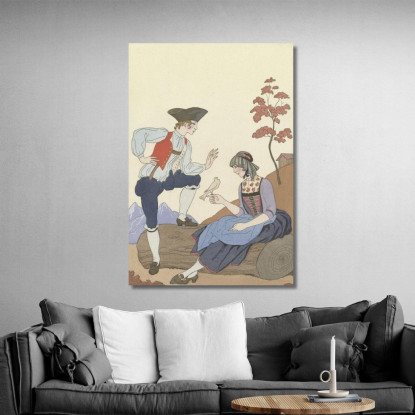 L'Uccello Cheri George Barbier gbb132 quadro stampato su tela