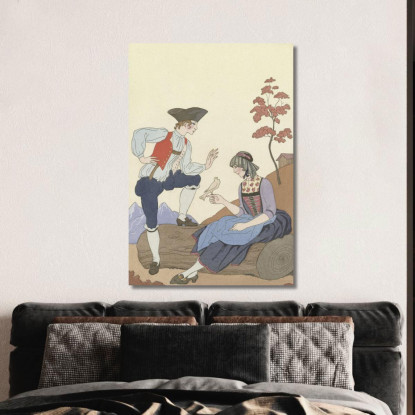 L'Uccello Cheri George Barbier gbb132 quadro stampato su tela