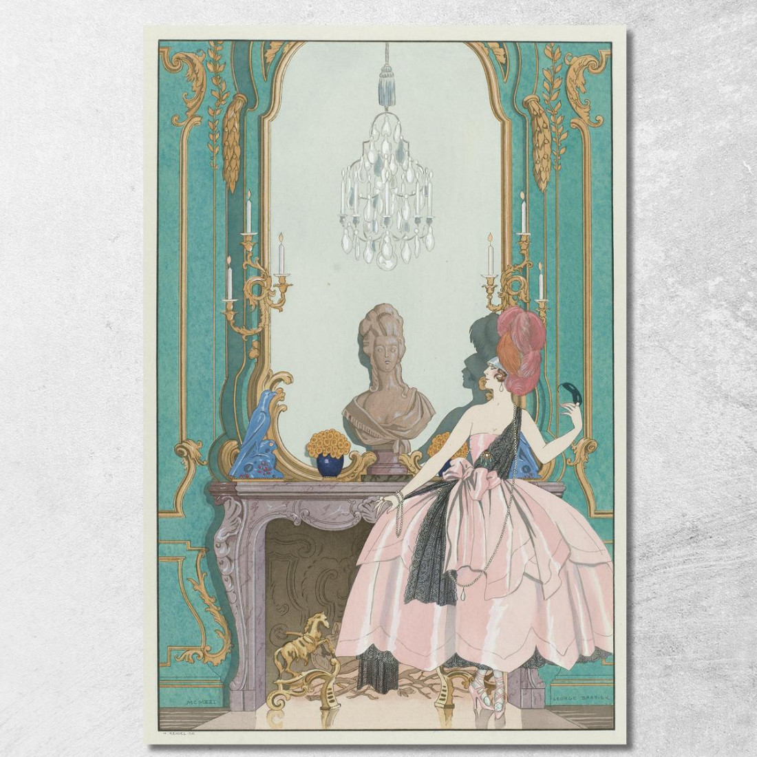 Mademoiselle Sorel In Abito Lungo George Barbier gbb135 quadro stampato su tela