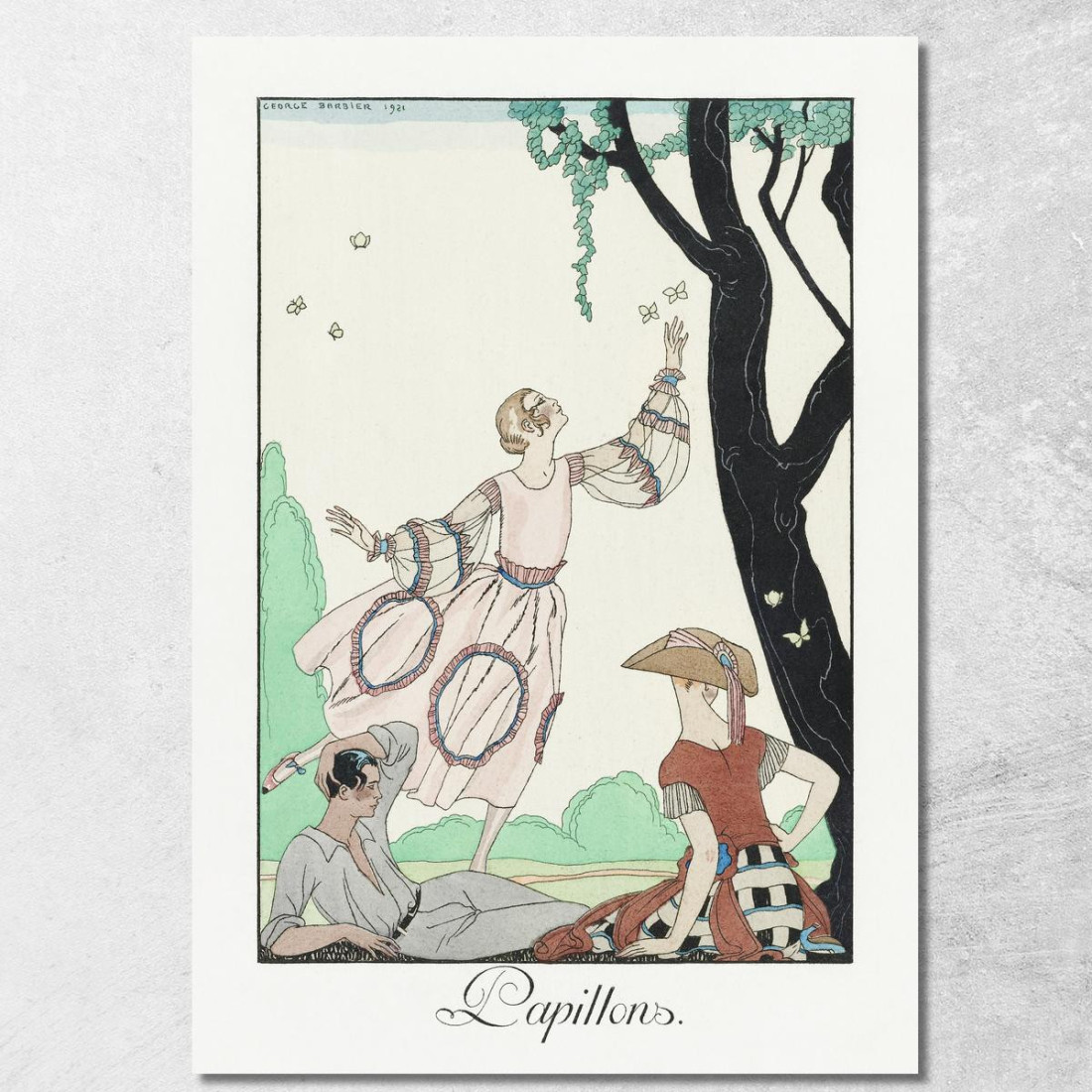 Farfalle George Barbier gbb140 quadro stampato su tela