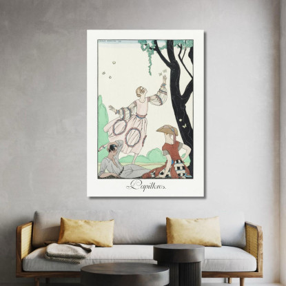 Farfalle George Barbier gbb140 quadro stampato su tela