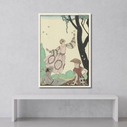 Farfalle Francia Xx Secolo George Barbier gbb141 quadro stampato su tela