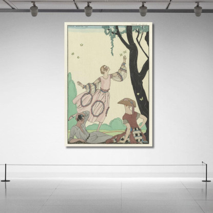 Farfalle Francia Xx Secolo George Barbier gbb141 quadro stampato su tela