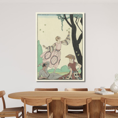 Farfalle Francia Xx Secolo George Barbier gbb141 quadro stampato su tela