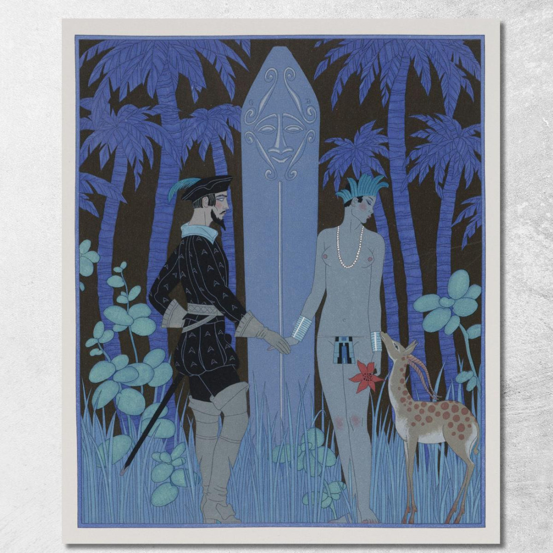 Pocohontas Incontra John Smith George Barbier gbb143 quadro stampato su tela
