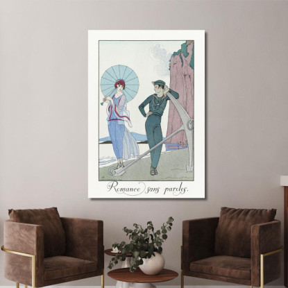 Romanzo Senza Parole George Barbier gbb148 quadro stampato su tela