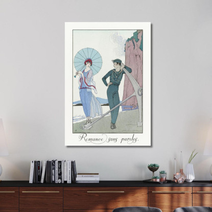Romanzo Senza Parole George Barbier gbb148 quadro stampato su tela