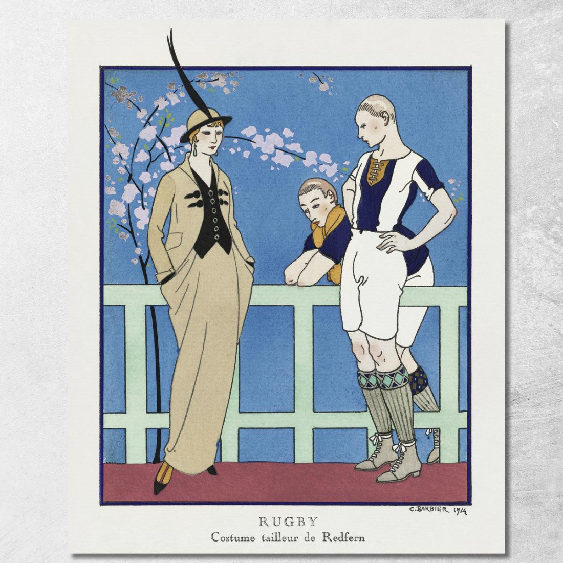 Abito Sartoriale Rugby Redfern Della Gazette Du Bon Ton N. 4 Pl. 39 George Barbier gbb151 quadro stampato su tela
