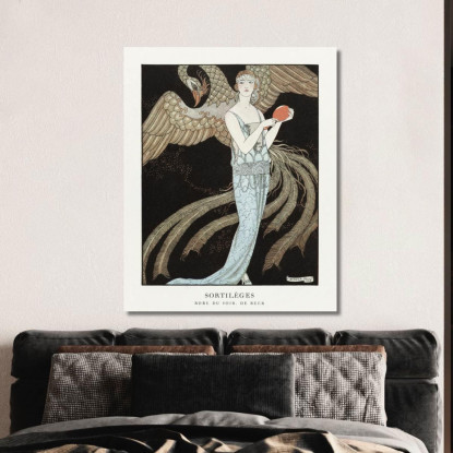 Sortilèges Abito Da Sera De Beer George Barbier gbb154 quadro stampato su tela