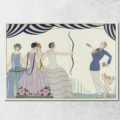 Mirate Al Cuore Belle Signore! George Barbier gbb159 quadro stampato su tela