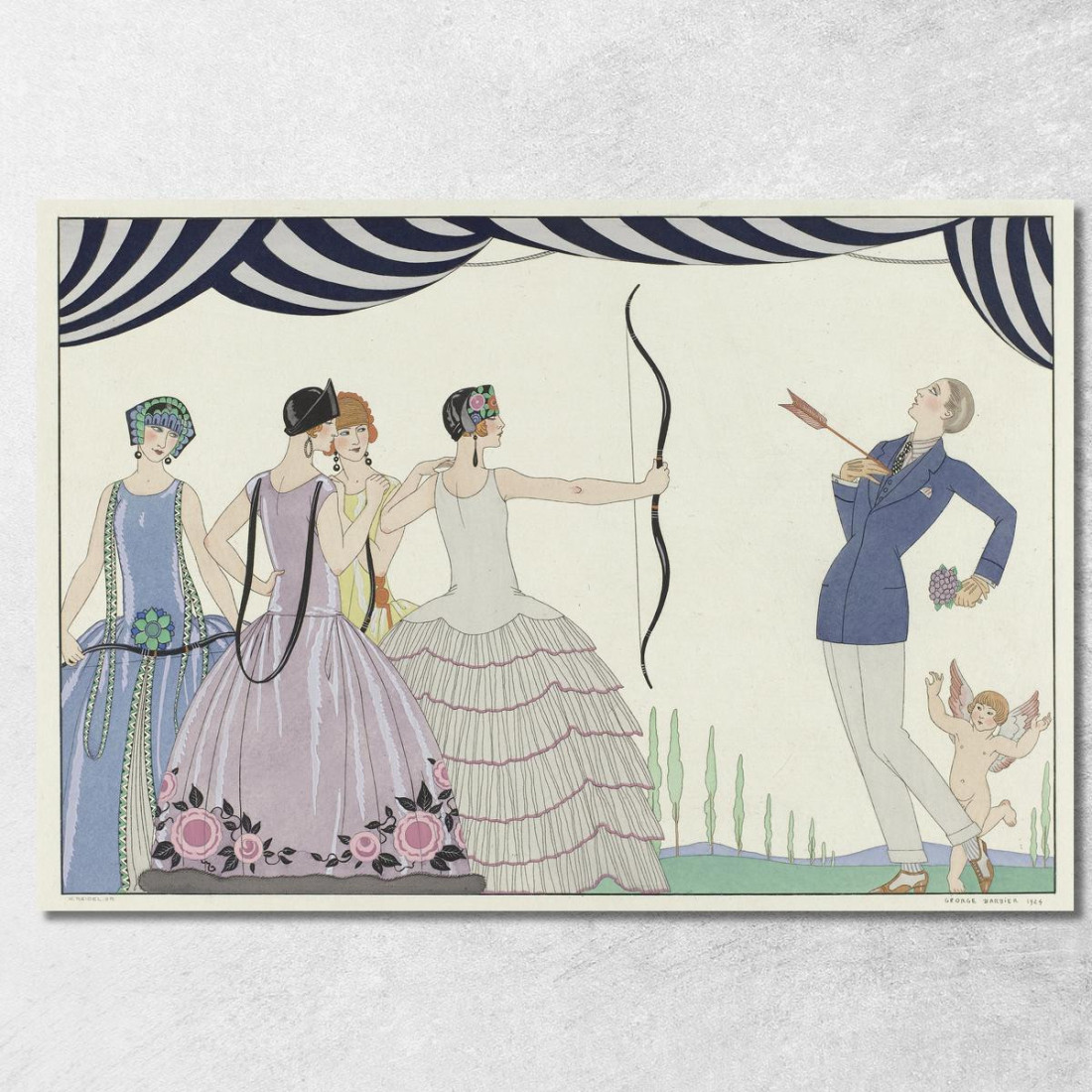 Mirate Al Cuore Belle Signore! George Barbier gbb159 quadro stampato su tela