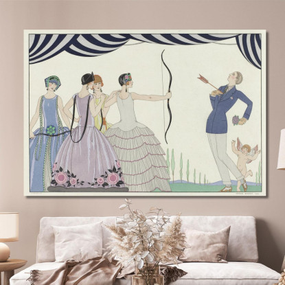 Mirate Al Cuore Belle Signore! George Barbier gbb159 quadro stampato su tela
