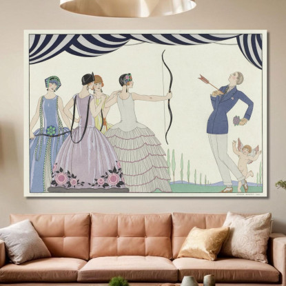 Mirate Al Cuore Belle Signore! George Barbier gbb159 quadro stampato su tela