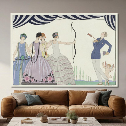 Mirate Al Cuore Belle Signore! George Barbier gbb159 quadro stampato su tela