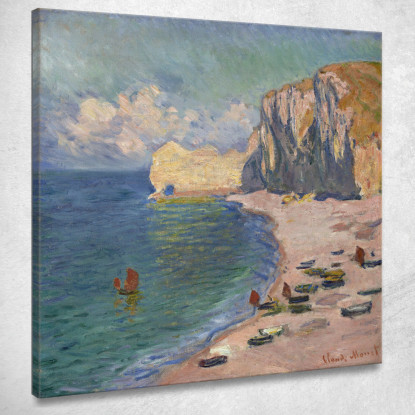 Étretat La Spiaggia E La Falaise D'Amont Claude Monet mnt379 quadro stampato su tela