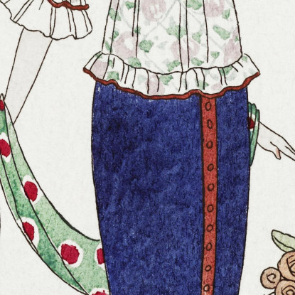 Costumi Parigini N. 3 Toilette Estiva Toilette Estiva Giacca Linon Su Gonna A Sciarpa George Barbier quadro stampato su tela