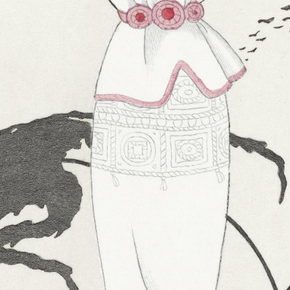 Costumes Parisiens No.21 Robe De Drap Blanc From Journal Des Dames Et Des Modes George Barbier tableau impression sur toile