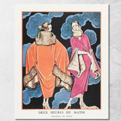 A Las Dos De La Mañana Manteaux De Worth De La Gazette Du Bon Ton. Arte- Modas Y Frivolidades No. 2 George Barbier cuadro en lie
