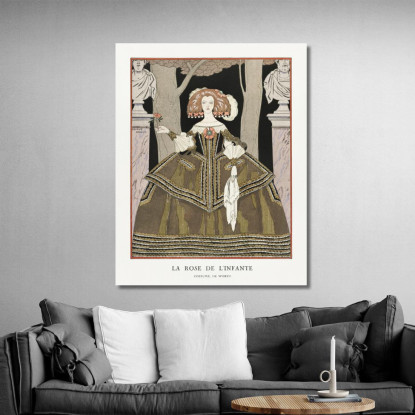 The Rose Of The Infanta Costume Of Worth From Gazette Du Bon Ton. Art- Modes & Frivolites No. 8 George Barbier canvas print