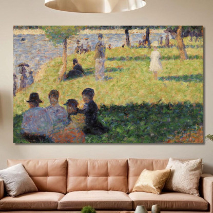 Gruppo Di Figure Studio Per Una Domenica Alla Grande Jatte Georges Seurat gsr30 quadro stampato su tela