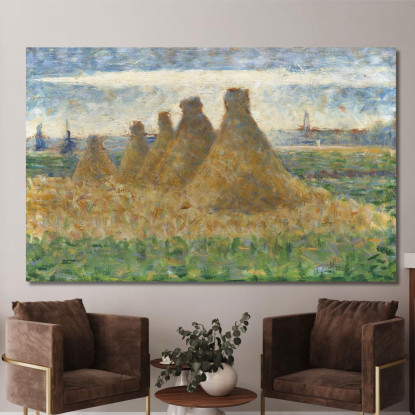Mucchi Di Fieno Georges Seurat gsr32 quadro stampato su tela