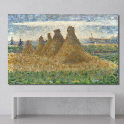 Mucchi Di Fieno Georges Seurat gsr32 quadro stampato su tela