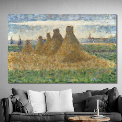 Mucchi Di Fieno Georges Seurat gsr32 quadro stampato su tela