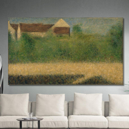 Case E Giardino Georges Seurat gsr37 quadro stampato su tela