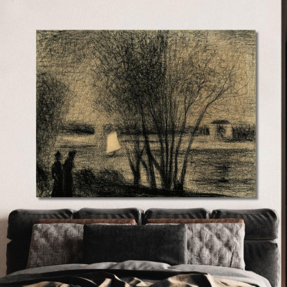 La Vela Bianca Georges Seurat gsr39 quadro stampato su tela