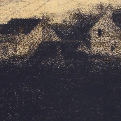 Paesaggio Con Case Georges Seurat gsr40 quadro stampato su tela