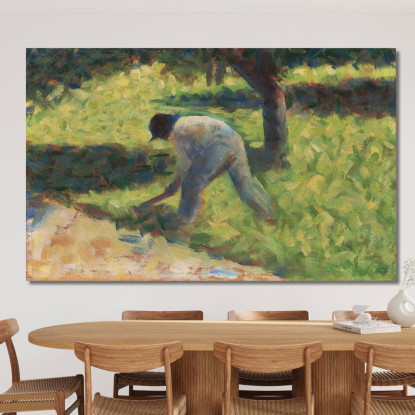 Contadino Con Una Zappa Georges Seurat gsr52 quadro stampato su tela