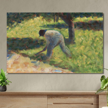 Contadino Con Una Zappa Georges Seurat gsr52 quadro stampato su tela