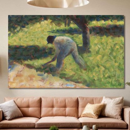 Contadino Con Una Zappa Georges Seurat gsr52 quadro stampato su tela