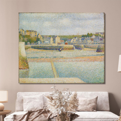 Port-En-Bessin La Bassa Marea Del Porto Esterno Georges Seurat gsr54 quadro stampato su tela