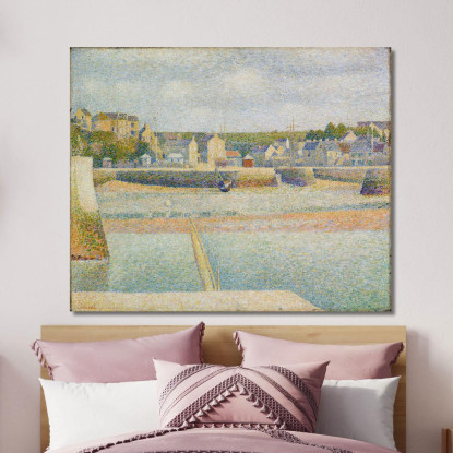 Port-En-Bessin La Bassa Marea Del Porto Esterno Georges Seurat gsr54 quadro stampato su tela