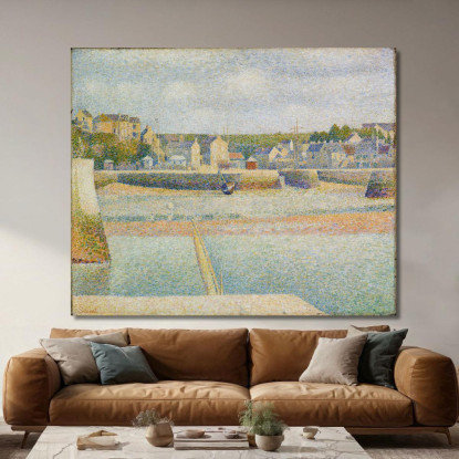 Port-En-Bessin La Bassa Marea Del Porto Esterno Georges Seurat gsr54 quadro stampato su tela