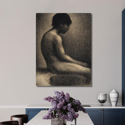 Studio Di Nudo Seduto Per Une Baignade Georges Seurat gsr58 quadro stampato su tela