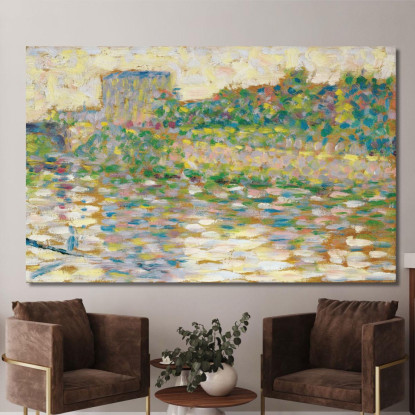 La Senna A Courbevoie Georges Seurat gsr79 quadro stampato su tela