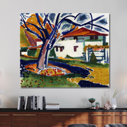 Alberi Blu Henry Lyman Sayen hls4 quadro stampato su tela