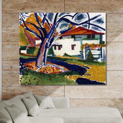 Alberi Blu Henry Lyman Sayen hls4 quadro stampato su tela