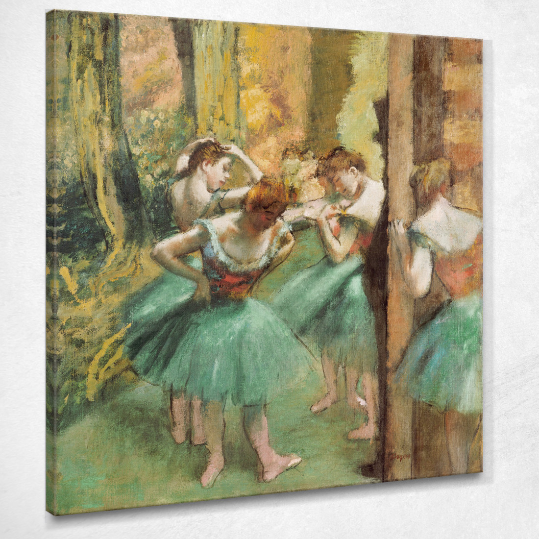 Ballerine Rosa E Verdi Edgar Degas edg15 quadro stampato su tela