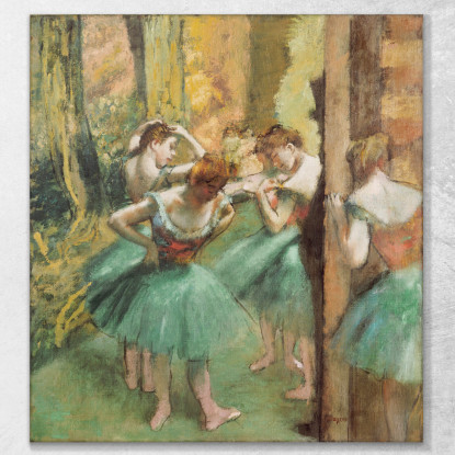 Ballerine Rosa E Verdi Edgar Degas edg15 quadro stampato su tela