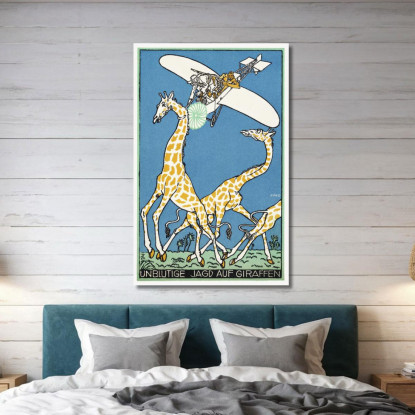 Caccia Alla Giraffa Senza Sangue Caccia Senza Sangue Alle Giraffe Moriz Jung mjn5 quadro stampato su tela