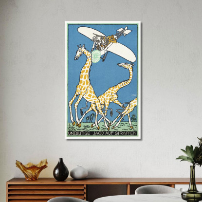Caccia Alla Giraffa Senza Sangue Caccia Senza Sangue Alle Giraffe Moriz Jung mjn5 quadro stampato su tela