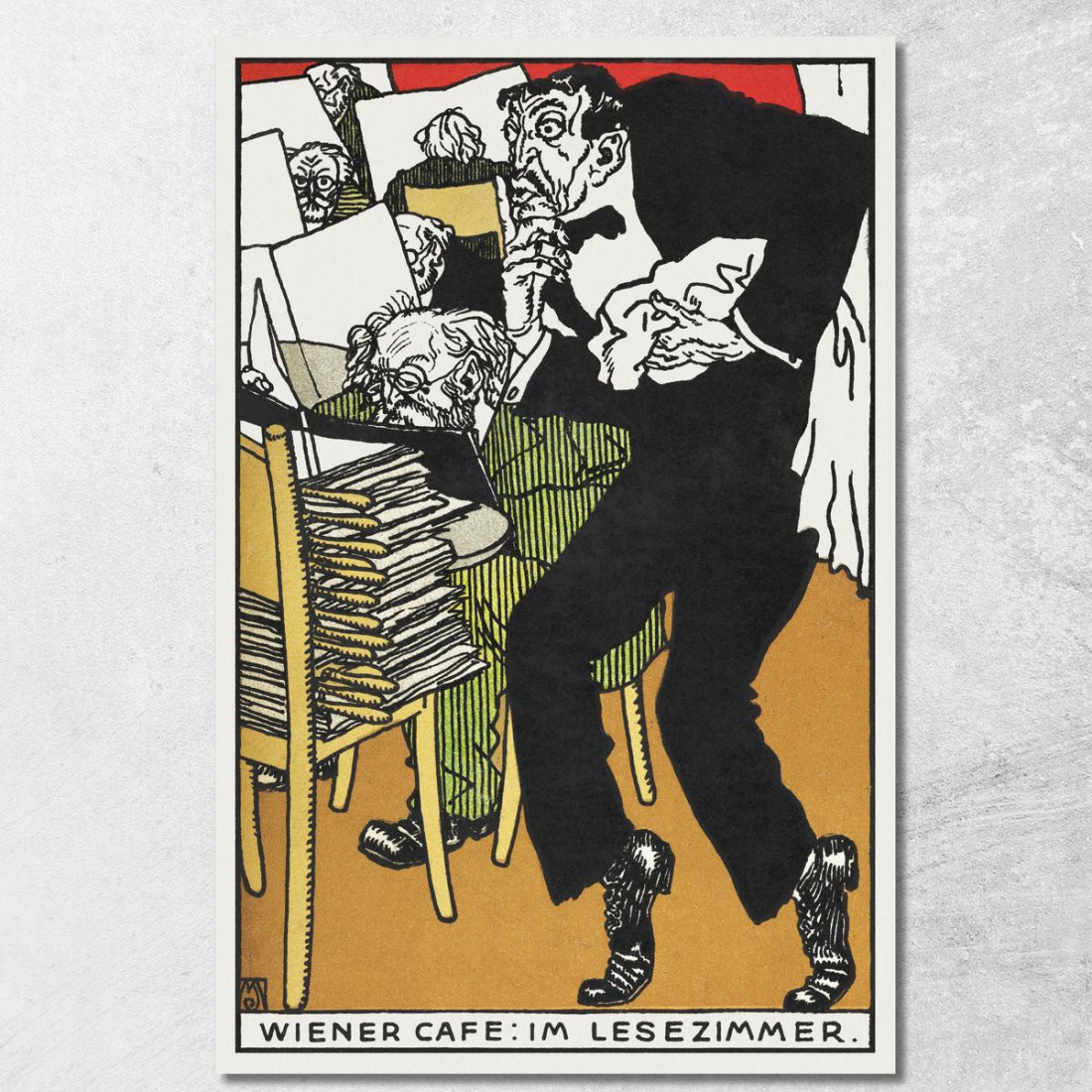 Café Vienesse Nella Sala Di Lettura Café Viennese Nella Sala Di Lettura Moriz Jung mjn42 quadro stampato su tela