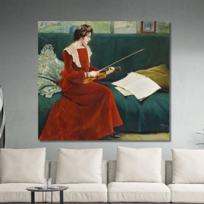 L'Artista Gerda Holm Paul Fischer pfs15 quadro stampato su tela