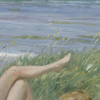 Ragazze Sulla Spiaggia Båstad Paul Fischer pfs23 quadro stampato su tela